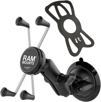 X-Grip Large Phone Mount with RAM Twist-Lock Suction Cup Base RAM-B-166-UN10U with Medium Arm for Vehicle Windshields